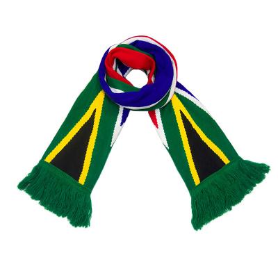 Κίνα Custom design double layer knit jacquard acrylic scarfs South Africa souvenir gift winter fan scarf προς πώληση