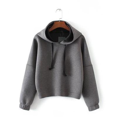 Chine Pull molletonné de femme d'automne cultivé par sport gris de couleur de Slolid de plaid hoody à vendre