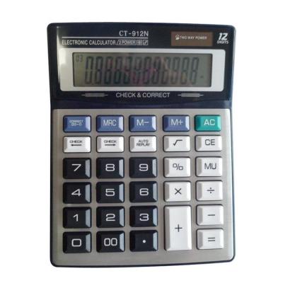 China Correct Check Calculator Office Supply Large LCD Digital 12 /14 Digit Correct Check Dual Function Solar Power Desktop Calculator for sale