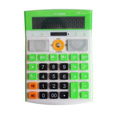 China Multi-Purpose Electronic Multifunctional Desktop Digital Desktop TF Card Calculator FM Radio Financial Calculator With Lithium Battery for sale