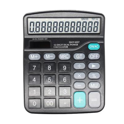 China Dual Digits 12 Digits Solar Power Desktop Office Supplies Calculator Power Shipping Calculator 837 for sale