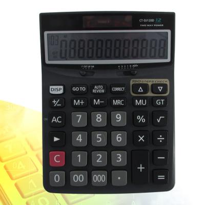 China Tax Calculator Office Supplies 150 Step Check 12 Digit Display Desktop Solar Calculator for sale