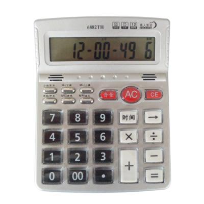 China Real Gift Multi-Function Fancy Voice Calculator Office Talking Electronic Desktop Calculator with Alarm Clock Date and Time for sale