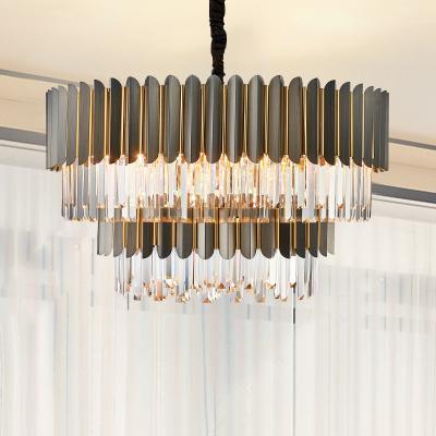 China Amazen Modern Contemporary Modern Living Room Decorative Baccarat Led Luxury Crystal Chandelier Table Decor K9 Gold Pendant Light for sale