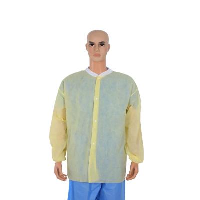 China Factory Supply Hotsale OEM ODM PP Lab Disposable Protective Experimental Coat With Push Buttons for sale