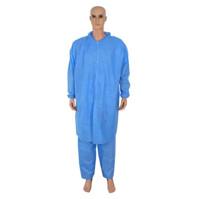 China Non Woven Medical Disposable Waterproof Lab Coat Isolation Lab Coat for sale