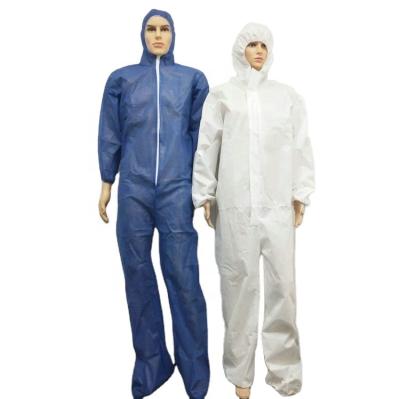 China Low Price High Quality Eco-friendly Disposable Woven Fabric Biohazard Coverall Suit Non With Elastic Cuff for sale