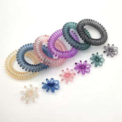 China Professional wholesale hair decoration mom and baby TPU hair spiral ring, telephone line hair accessories, elastic hair band. for sale