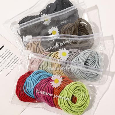 China Fashionable wholesale multicolor single main rope mixed with elastic hair rope hair accessories of a hair ring elastic band for sale