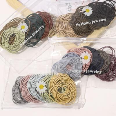 China Fashionable Wholesale Hair Accessories Multicolor Simple Main Rope Mixed With Elastic Hair Ring Hair Rubber Band for sale