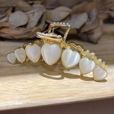 China Popular Women Love Opal Claw Clip Hairpin Women Barrette Hair Claw Clips Hair Accessories for sale