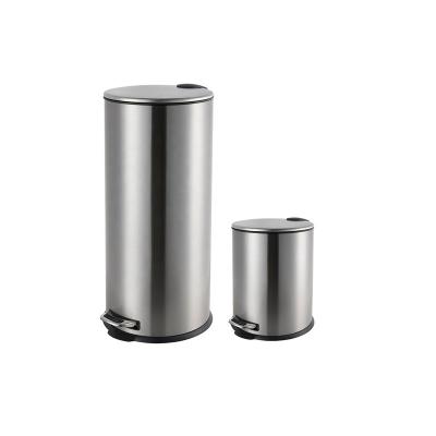 China Sustainable Nordic Wide Pedal Waste Separation Recycle Kitchen Stainless Steel Metal Mobile Food Waste Bins for sale