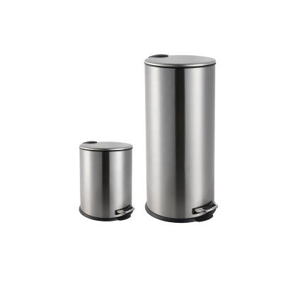 China Nordic Sustainable Recycle Trash Separation Pedal Kitchen Stainless Steel Metal Wide Mobile Food Waste Bins for sale