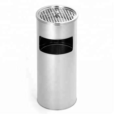 China Sustainable Outdoor High Volume Stainless Steel Ashtray Trash Can for sale