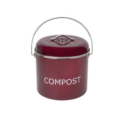 China Dailyart Sustainable 2021 Home Eco - Friendly Powder Coating Metal Round Kitchens Recycle Bucket for sale