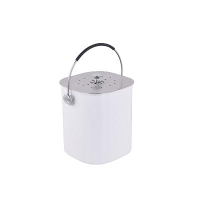 China Sustainable Victory Dailyart Home Indoor Metal Powder Coating Rectangle Recycling Food Compost Bin for sale