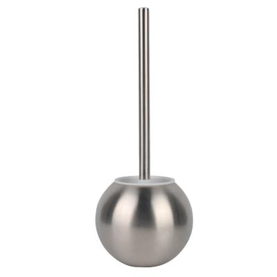 China Sustainable Household Long Handle Toilet Cleaning Round Stainless Steel Toilet Brush for sale