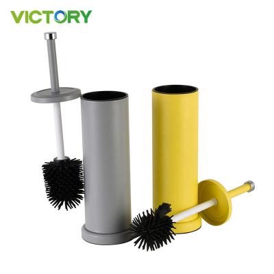 China Modern Stainless Bathroom Long Handle Toilet Cleaner Brush With Holder for sale