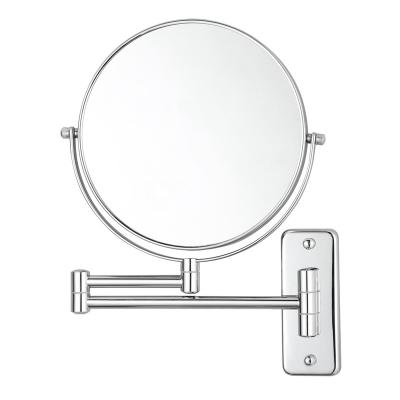 China 8 Inch Magnifying Double Sided 10x Magnifying Bathroom Stainless Steel Extendable Shaving Mirror Wall Mounted for sale