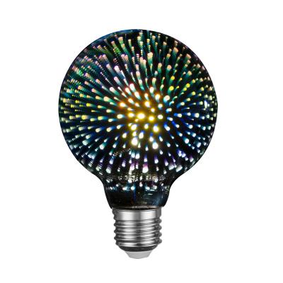 China Simple Modern 3D Effect Price E27 Fireworks Suitable Light Bulbs Fancy Design LED Lamp for sale