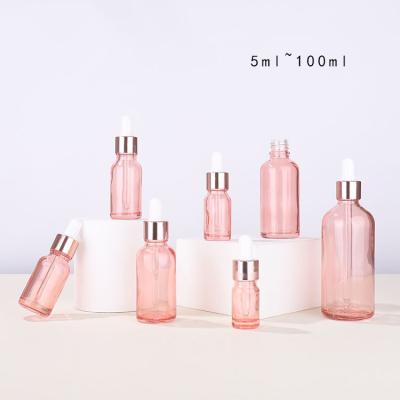 China Personal Care Essential Oil Dropper Bottle 20ml Rose Gold Glass Bottles Clear 30ml Plain 5ml 10ml 15ml 50ml 100ml Dropper Bottles for sale