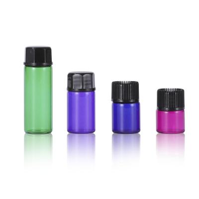 China Personal Care 1ml 2ml 3ml 5ml Essential Oil Glass Bottles Travel Tawny Glass Vials Packing Pocket Bottle Portable Scent Sample Tester for sale