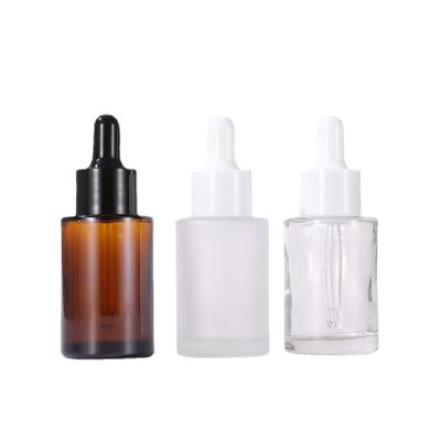 China Personal Care 30ml Amber Dropper Bottle Forst Essential Oil Glass Bottles Custom Logo Hyaluronic Acid Refillable Perfume Bottles for sale