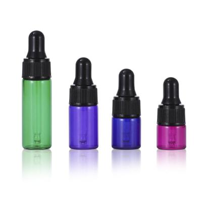 China Personal Care 1ml 2ml 3ml 5ml Glass Bottle Essential Oil Glass Bottle Costom Logo Refillable Avoid Light Sample Colored Vials for sale