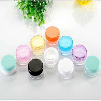 China 100pc/lot 3g Loose Sample Jar Multicolor Loose Powder Jars Containers PS Makeup Cream Plastic Cosmetic Cream Bottles for sale