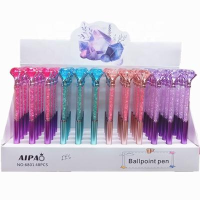 China Luxury Ballpoint Pens Sequin Grip Crystal Diamond Top Pen Cane Pen Novelty Pen Gift High Quality Promotion for sale