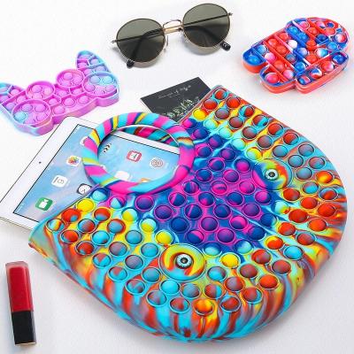 China Hot New Fashion Promotion Amazon Fashion Push Pop It Toss Toys Handbag Clips Beach Bags For Women for sale