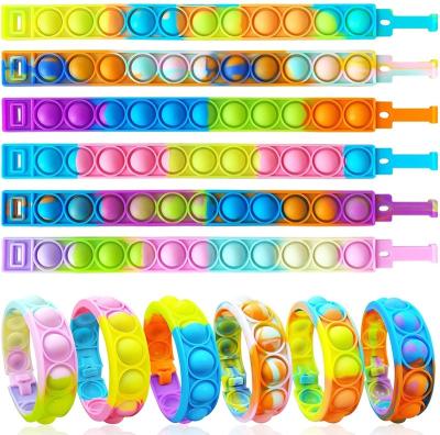 China Silicone Push Noise Fidget Toy Fidget Wristband Durable Adjustable Trigger Finger Press Wristband for Kids and Adults for sale