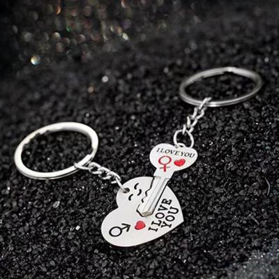 China 2022 Valentine's Day Valentine's Day Key Chain Ring Key Chain Lover Romantic Heart Key Chain Souvenir Gifts Couples Gift I LOVE YOU for sale