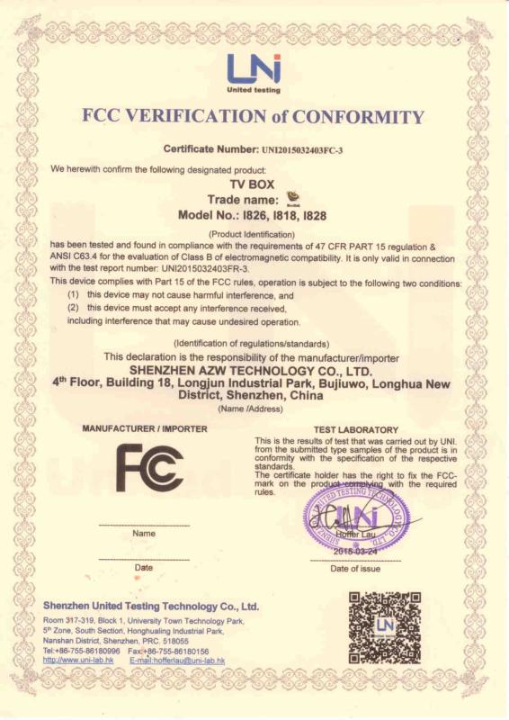 FCC - SHENZHEN AZW TECHNOLOGY CO.,LTD