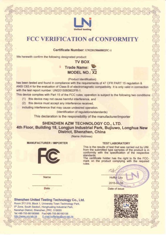 FCC - SHENZHEN AZW TECHNOLOGY CO.,LTD