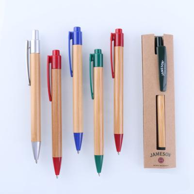 China Factory Multi Custom Promotional Eco-Friendly Desk Tip Stationary Tip Stationary Bamboo Ball Pen for sale