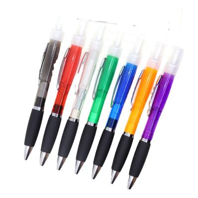 China Wholesale Plastic Copy Logo Modern Spray Bottle Ballpoint Pen With Multi Function Clip 1.0MM for sale