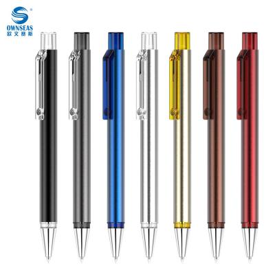 China New Design Promotional Metal Click Pen Metal Engraving Pen Ballpoint Pen With Logo for sale