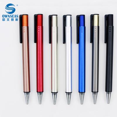 China Pen Cheap Promotional Logo Engraving Clip Click Action Metal Ballpoint Pens for sale