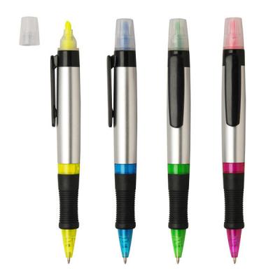 China Promotional Markers & Fluorescent Multi Function 2in1 Ball Tip Highlighter Bars Promotional Color Normal Pen for sale