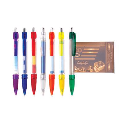 China Pen Advertising Custom Logo Ball Promotional Fills Multifunctional Click Action School Banner Pens for sale