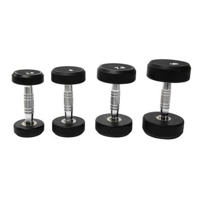 China high quality rubber covered dumbbell dumbbell for gym no slip around rubber dumbbell for sale