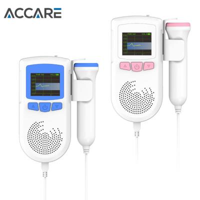 China Plastic Portable Medical Fetal Heartbeat Monitor Baby Heartbeat Apparatus Baby Heartbeat Doppler Fetal Monitor for sale