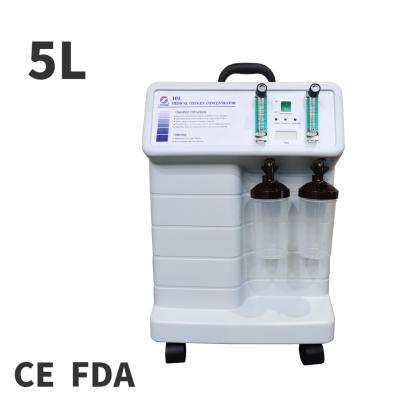 China High Quality 5LPM Household Oxygen Concentrator Medical Portable Dual Spring 93% Purity O2 Stationary Oxygenerator LFY-I-5A-01 for sale