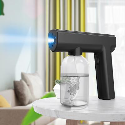 China Disinfect New Portable Cordless Nano Gun Sprayer Electric Mist Spray Gun Sanitizer Blue Light Trigger Sterilize Disinfection for sale