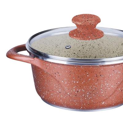 China Sustainable Aluminum Ceramic Pots Double Layer Cookware Sets From China for sale