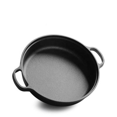 China Viable Cast Iron Egg Frying Pan Skillet Omelet Pan Round Pancake Pancake Pan With Double Ears for sale