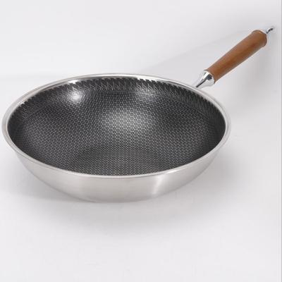 China High quality viable 304 stainless steel honeycomb wok non-stick full-page pot manufacturers direct selling for sale