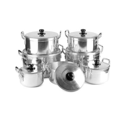 China Best Sustainably Selling Stock Pots Cookware Sets With Aluminum Pot Mirror Polished for sale