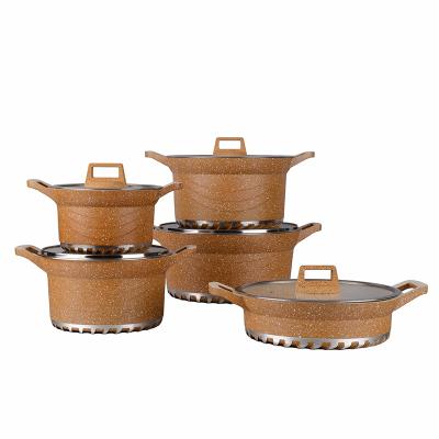 China Sustainable Aluminum Nonstick Classic Die Casting Casserole Cookware Sets for sale